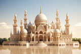 Translucent Splendor: Captivating 3D Mosque in Transparent Elegance