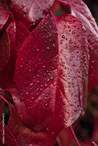 Autumn leave after rein in november whit a wonderful red color.