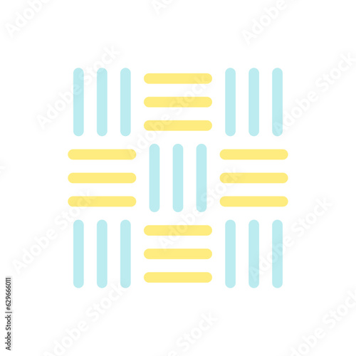 3本線で作ったシンプルな図形のあしらい - パステルカラーのかわいい日本の紋様 - 三崩し・網代文様 