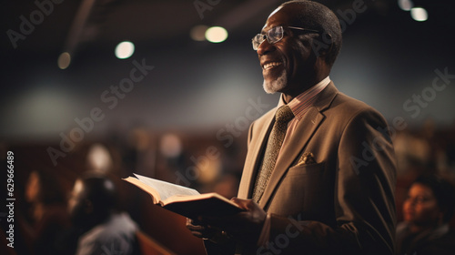 Church Pastor with Bible photo