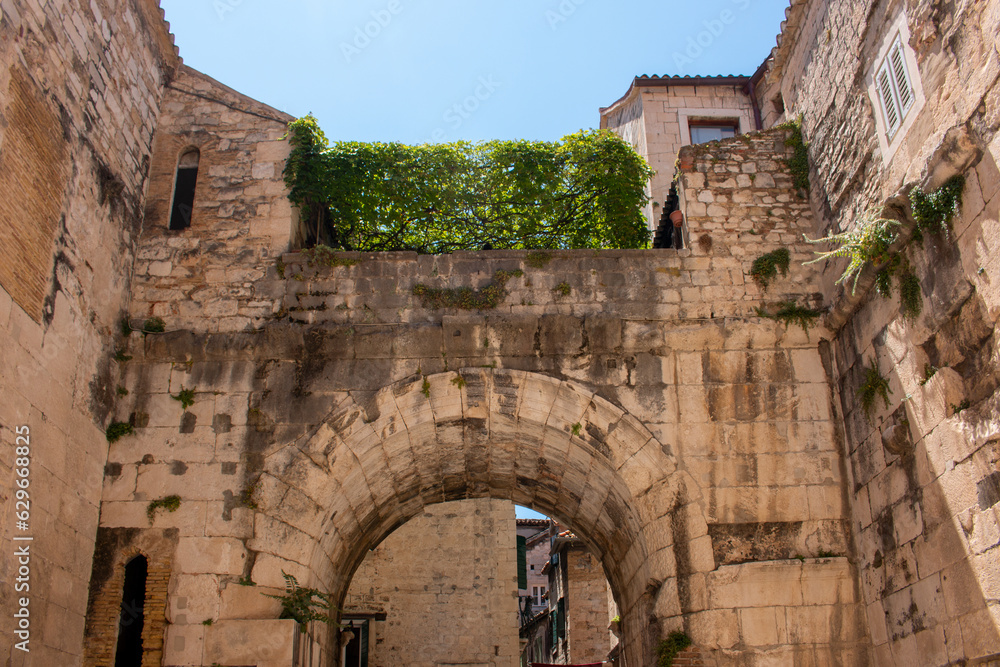 Golden Gate in the Diocletian's Palace in Split (Zlatna vrata) in the state of Split-Dalmatien Croatia