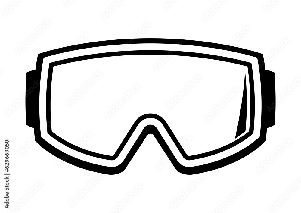 Snowboard glasses illustration. Winter sport item or symbol. Snowboard glasses illustration. Winter sport item or symbol.