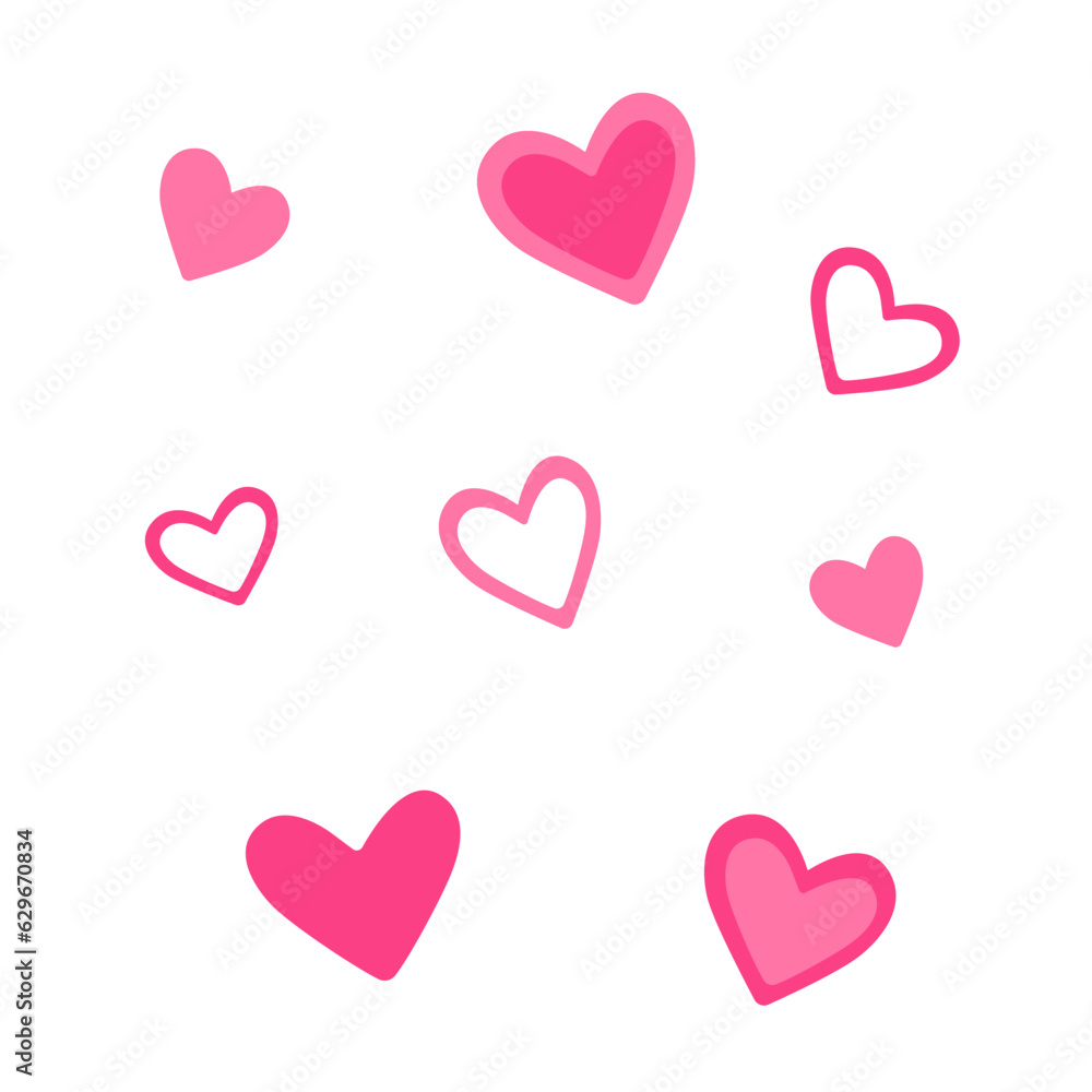 pink vector hearts