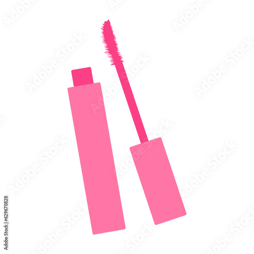 pink mascara for eyes isolated on white