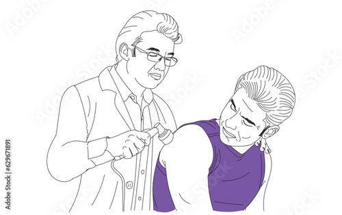 physiotheraphy doctor doing physiotheraphy