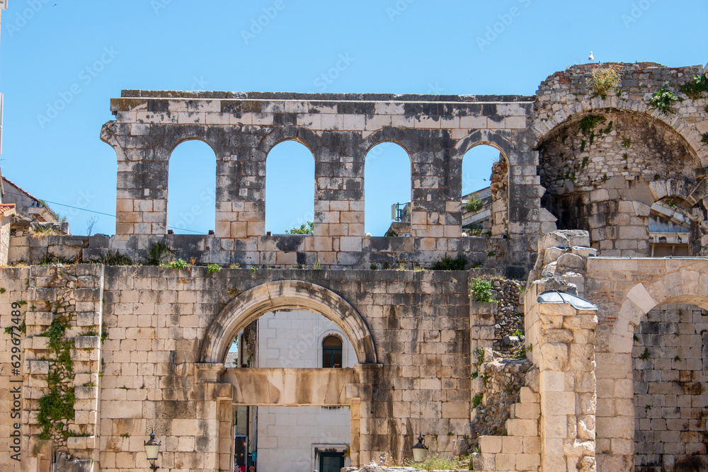 Silver Gate also Eastern Gate Srebrena vrata (Porta argenteain the Diocletian's Palace in Split (Dioklecijanova palača) in the state of Split-Dalmatien Croatia