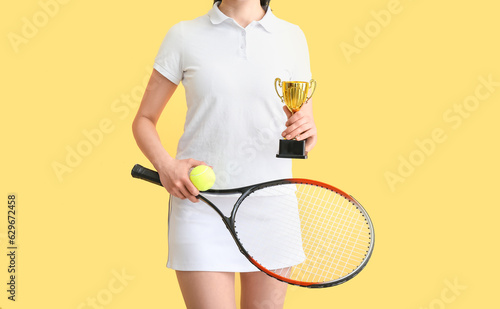Female tennis player with g...