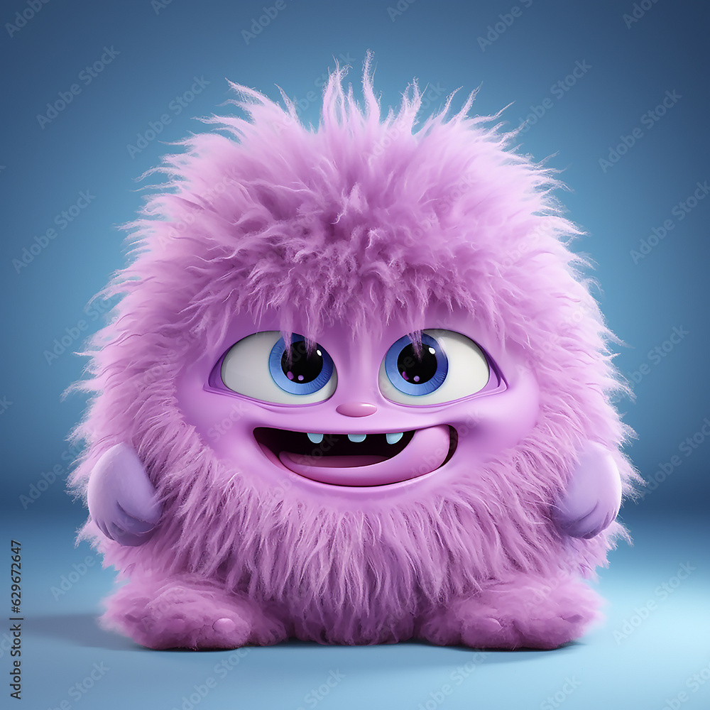Funny Fur monster. 3D rendering Funny Fur monster. 3D rendering