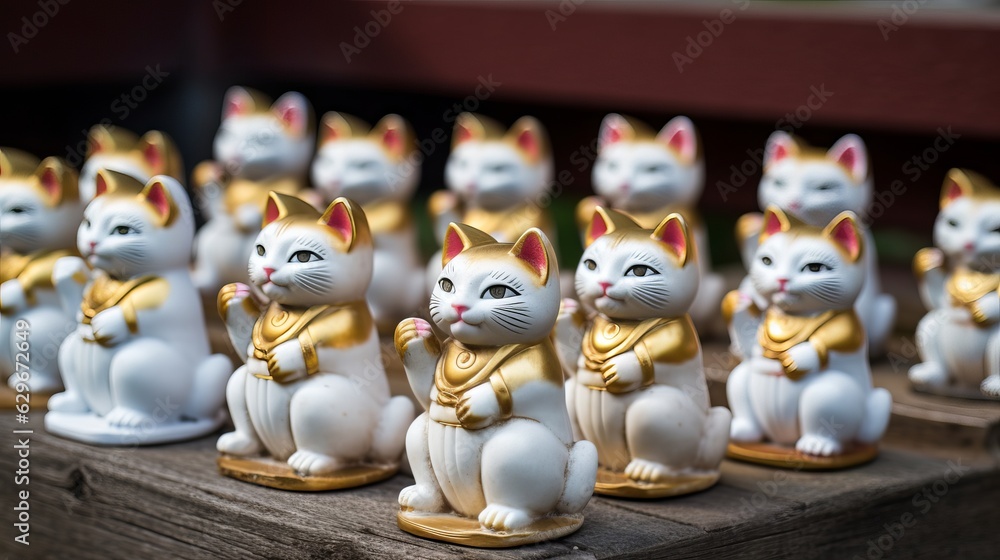Buddhist cat, animal worship, funny illustration of a cat with folded paws. Religious Sketch Generative AI

