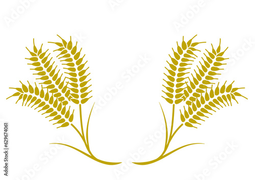 麦のあしらい。小麦やビールのイメージフレーム。