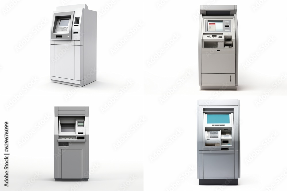 ATM set isolated on white background. ATM set isolated on white background.