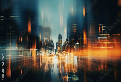 Blurred city background  connection and fast internet concept. Business concept image