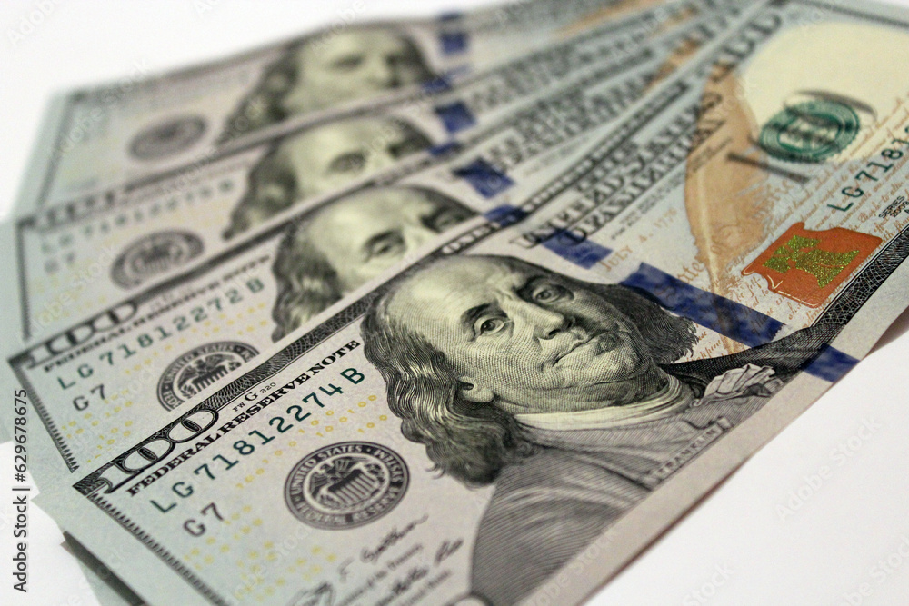 hundred dollar bank notes isolated hundred dollar bank notes isolated