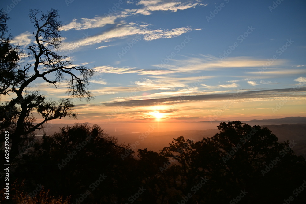 Fototapeta premium sunset over the lake