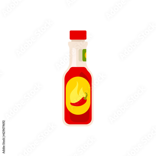 tabasco bottle Isolated Sign Flat Style Vector Illustration Symbol on White Background