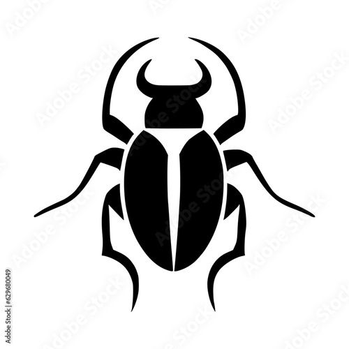 Silhouette logo of a beetle. black icon of a bug. vector icon for computer bugs. simple logo of computer viruses. © Rifqi Chandra