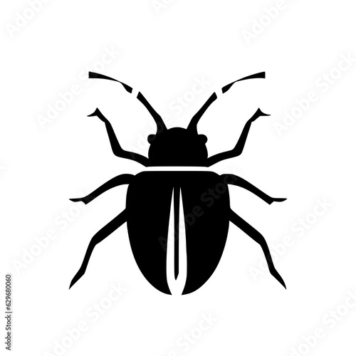 Silhouette logo of a beetle. black icon of a bug. vector icon for computer bugs. simple logo of computer viruses.
