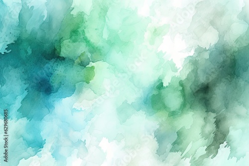 Serene Watercolor Symphony: Light Blue and Green Background (Generative AI)