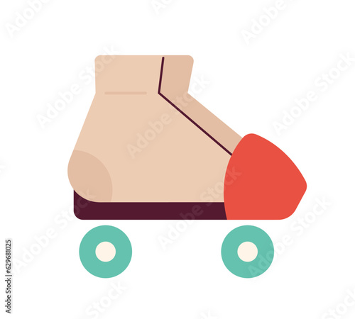 Roller skates semi flat colour vector object. Editable cartoon clip art icon on white background. Simple spot illustration for web graphic design