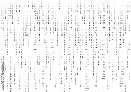 Binary computer code. Cyber background constructed with numbers one and zero. Abstract visualization of programming. Vector illustration.