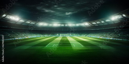  Soccer stadium and the bright lights stock photo