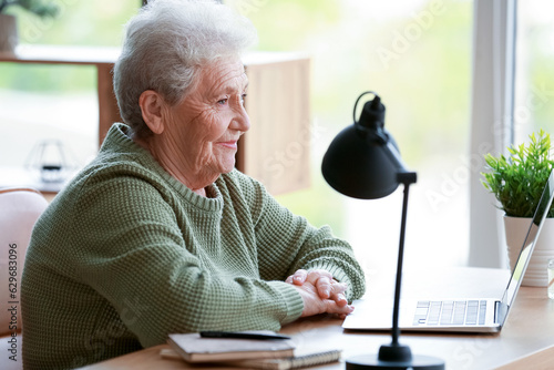 Senior woman with laptop vi...