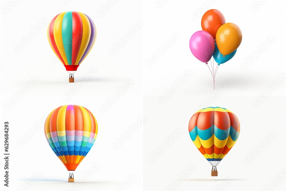 Naklejka premium balloons set isolated on white background.