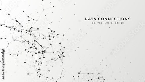 Abstract mesh vector background. Futuristic technology style card. Lines, point, planes in 3d space.