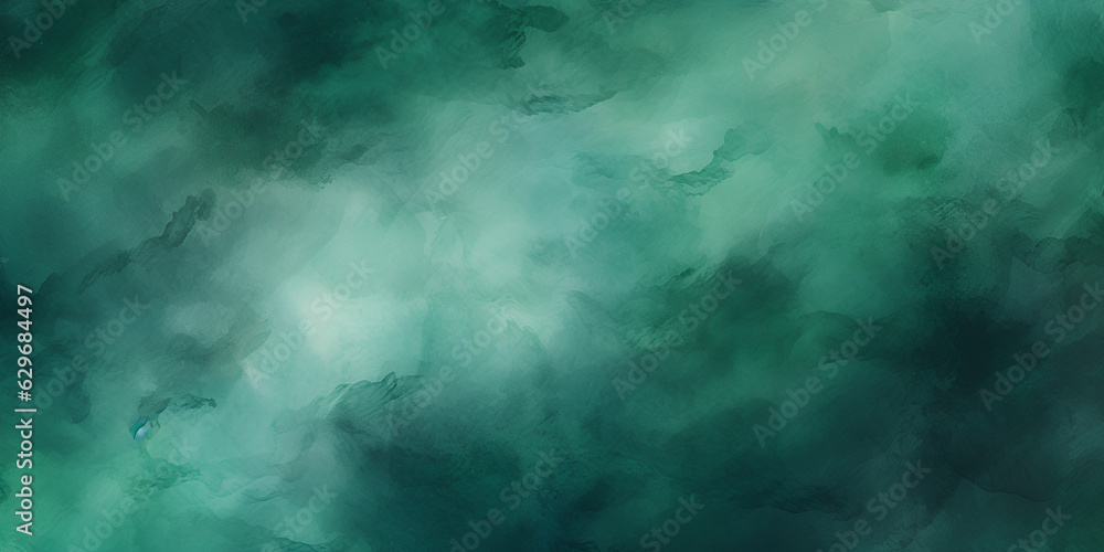 Dark green water color abstract background, ai generated