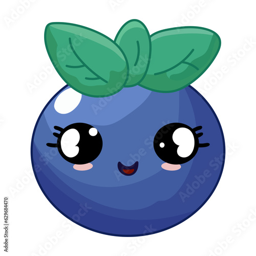 blueberry character cute with eyes vector graphics illustrator