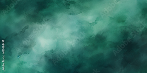 Dark green water color abstract background, ai generated © TatjanaMeininger