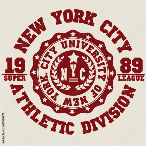 New York sport, university typography, t-shirt graphics