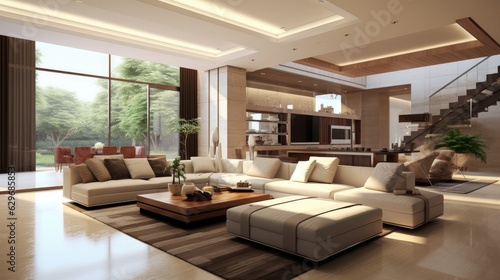 modern design home interior living room, generative ai