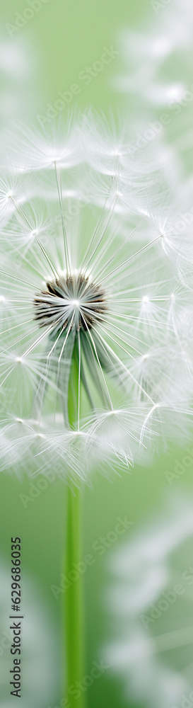 Naklejka premium An elegant bookmark featuring an enchanting illustration of a dandelion, invoking the gentle elegance and carefree spirit of this common yet enchanting wildflower.