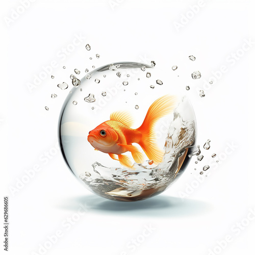 Ball With Gold Fish In Water 