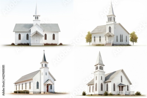 Obraz na płótnie set baptist church isolated on white background.