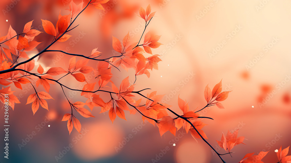 Celebrate the changing colors of autumn with this picturesque background displaying tree branches and leaves, leaving ample space for your custom designs. Ai Generated Celebrate the changing colors of autumn with this picturesque background displaying tree branches and leaves, leaving ample space for your custom designs. Ai Generated