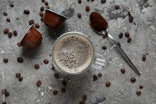 Freshly brewed coffee in cl...