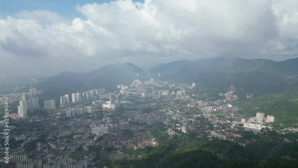 An aerial view of Georgetown city with hills in the background An aerial view of Georgetown city with hills in the background