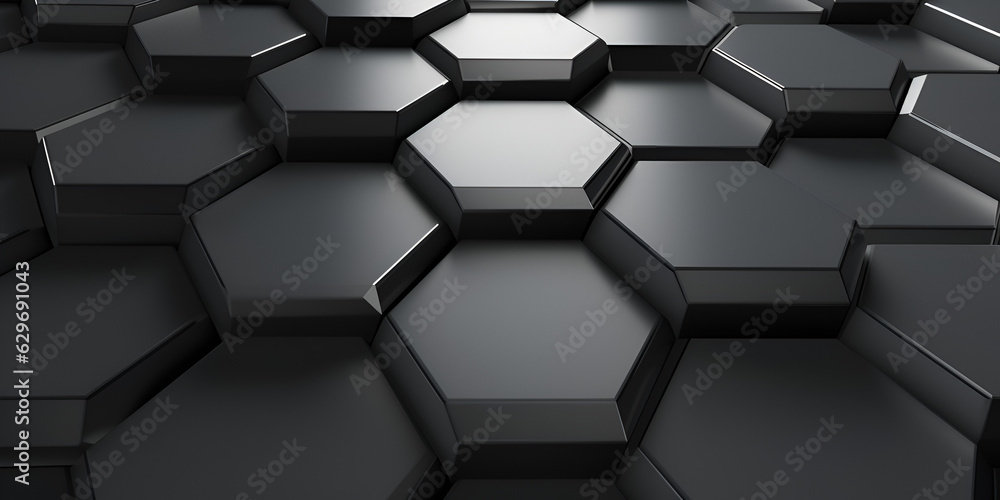 Grey digital hexagon abstract background, ai generated Grey digital hexagon abstract background, ai generated