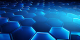 Blue digital hexagon abstract background, ai generated
