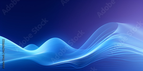 Digital blue abstract wave background, ai generated