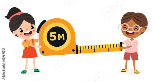 Cartoon Student Using Tape Measure