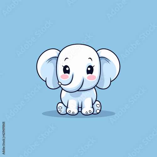 Elephant. Elephant hand-drawn comic illustration. Cute vector doodle style cartoon illustration.