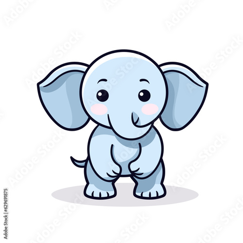 Elephant. Elephant hand-drawn comic illustration. Cute vector doodle style cartoon illustration. © Aquir