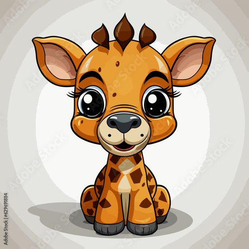 Giraffe. Giraffe hand-drawn comic illustration. Cute vector doodle style cartoon illustration.