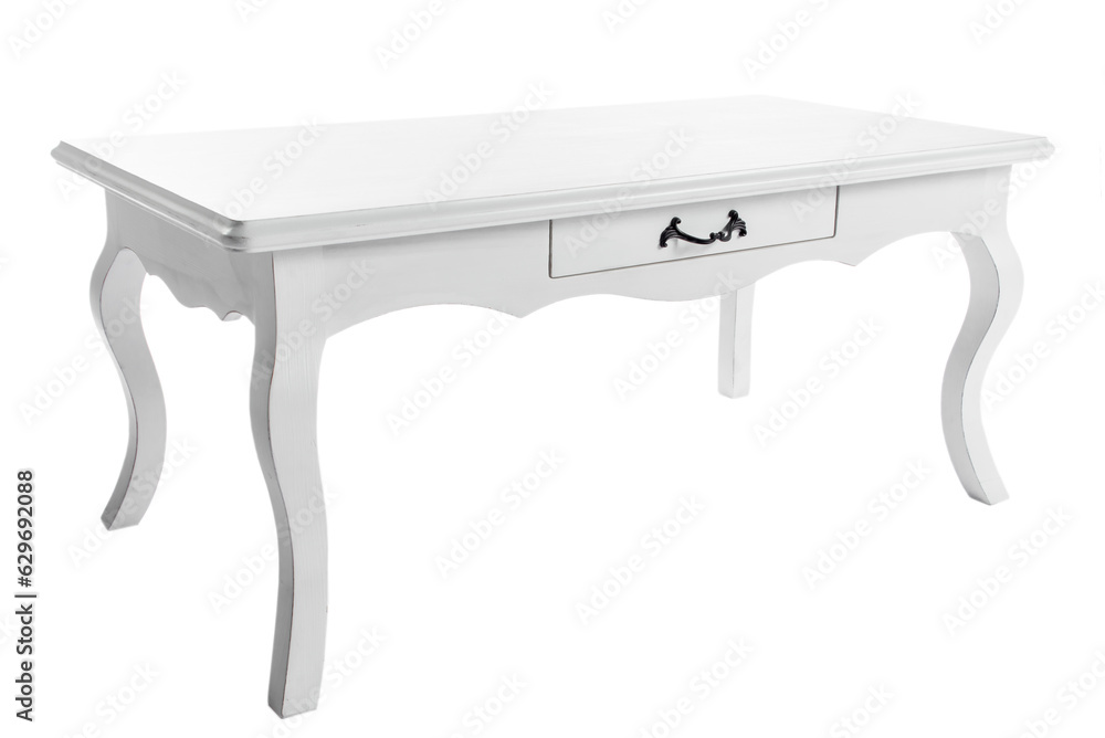 white coffee table in the living room with drawers and shelves white coffee table in the living room with drawers and shelves