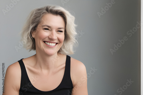 white woman is smiling, genrative AI