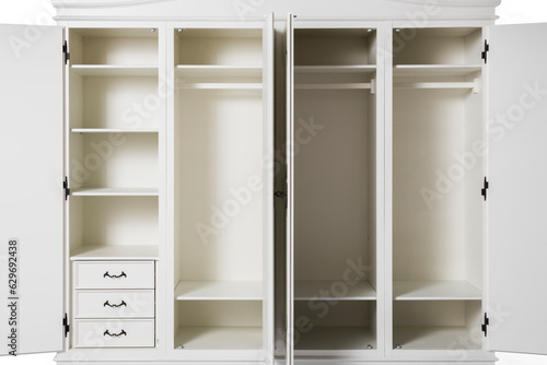wooden wardrobe, white painted furniture © Andrey