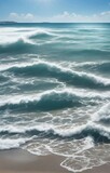a beautiful ocean scene with waves and sun. ai generated images.